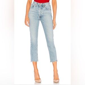 Agolde
Riley High Rise Straight Crop Jeans in Zephyr